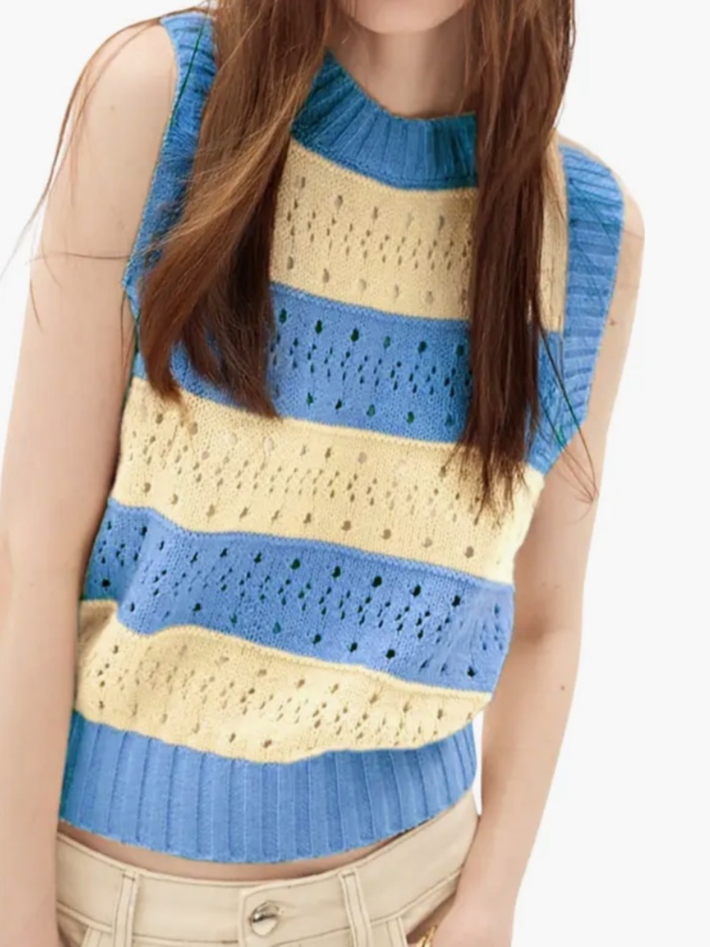 Deluc Nerja striped knit vest.